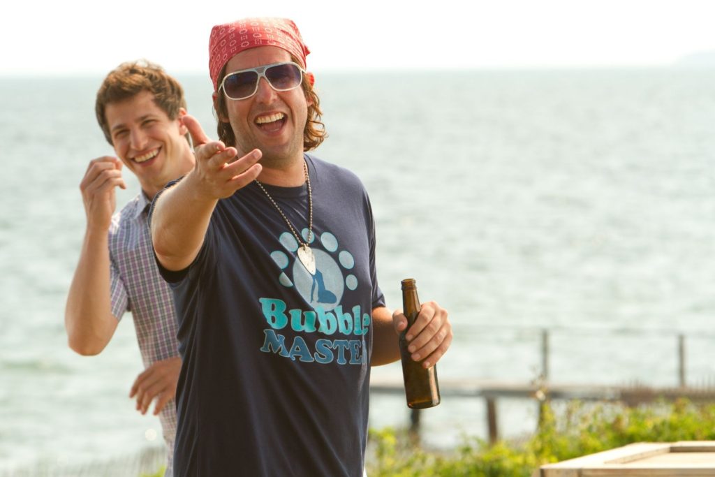 Todd Peterson (Andy Samberg) and Donny Berger (Adam Sandler) in Columbia Pictures' comedy THAT'S MY BOY.